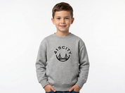 Kid's Gray Marle/Black Classic Crewneck