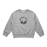 Kid's Gray Marle/Black Classic Crewneck