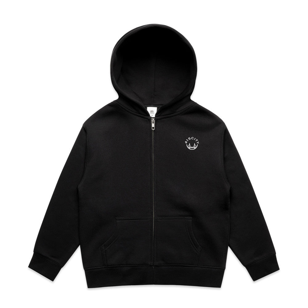 Kid's Black/White Classic Zip Hoodie