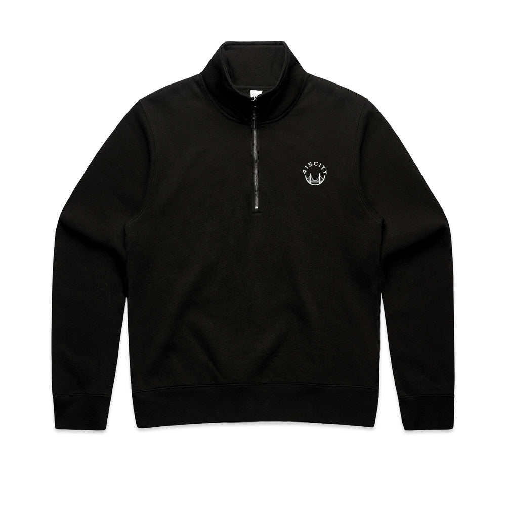 Women's Black/White Classic Half Zip Sweatshirt