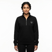 Women's Black/White Classic Half Zip Sweatshirt