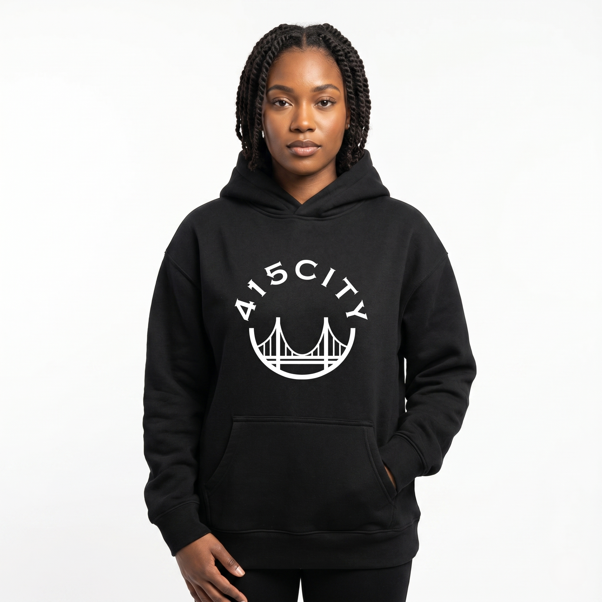 Women's Black/White Classic Hoodie