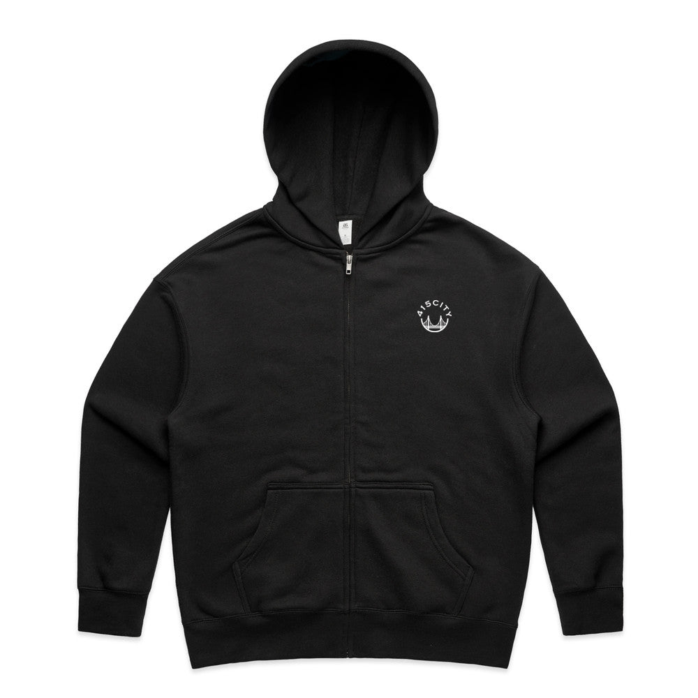 Women's Black/White Small Logo Zip Hoodie