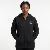 Women's Black/White Small Logo Zip Hoodie