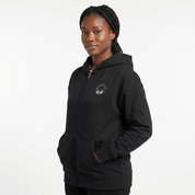 Women's Black/White Small Logo Zip Hoodie