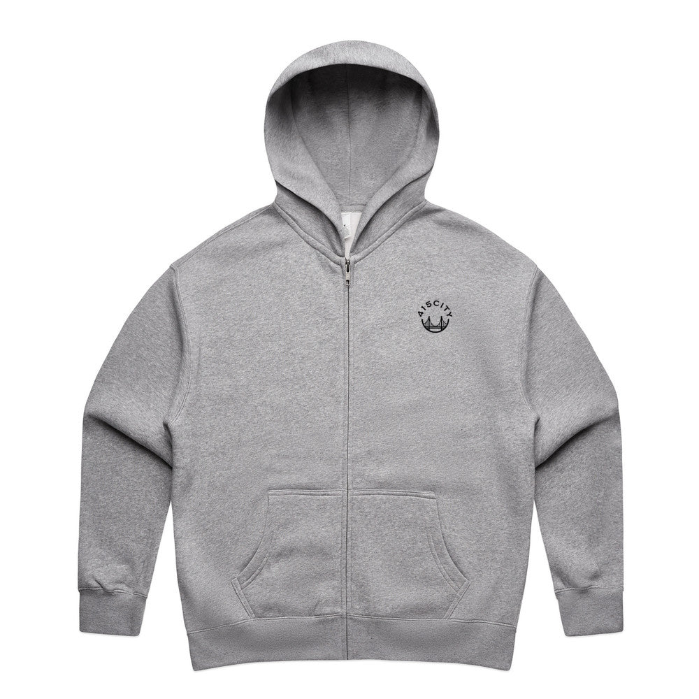 Women's Athletic Heather/Black Small Logo Zip Hoodie