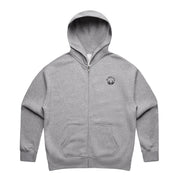 Women's Athletic Heather/Black Small Logo Zip Hoodie
