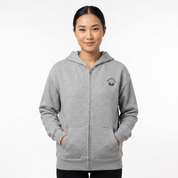 Women's Athletic Heather/Black Small Logo Zip Hoodie