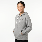 Women's Athletic Heather/Black Small Logo Zip Hoodie