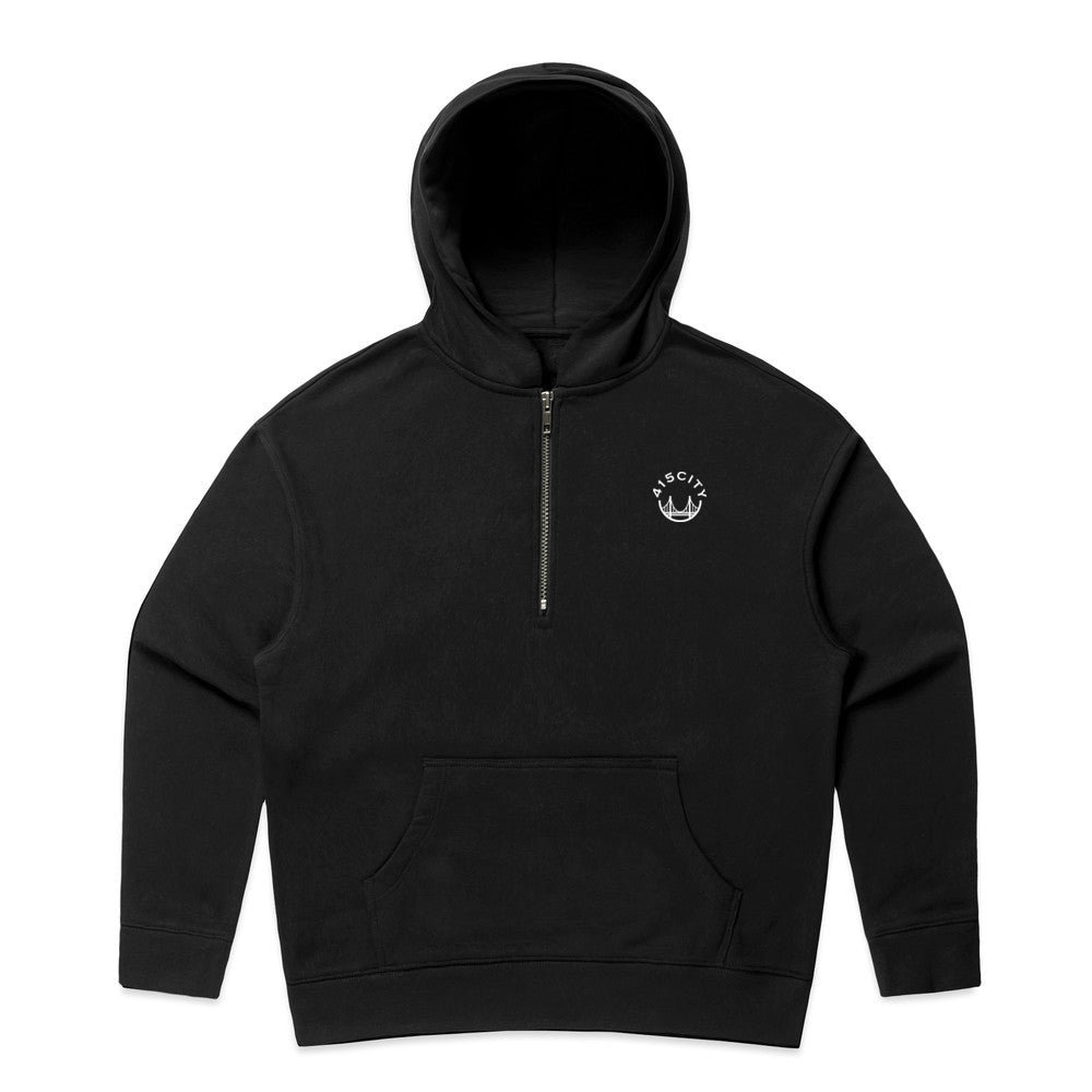 Women's Black/White Half Zip Hoodie