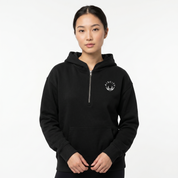 Women's Black/White Half Zip Hoodie
