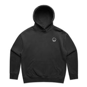 Women's Faded Black/White Half Zip Hoodie
