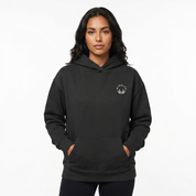 Women's Faded Black/White Half Zip Hoodie