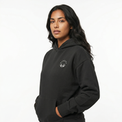 Women's Faded Black/White Half Zip Hoodie
