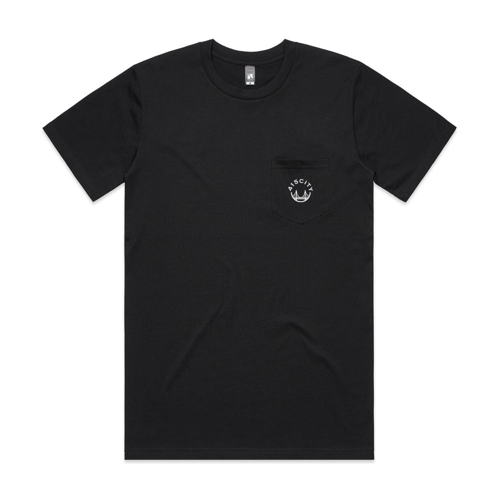 Men's Black/White Small Logo Pocket Tee