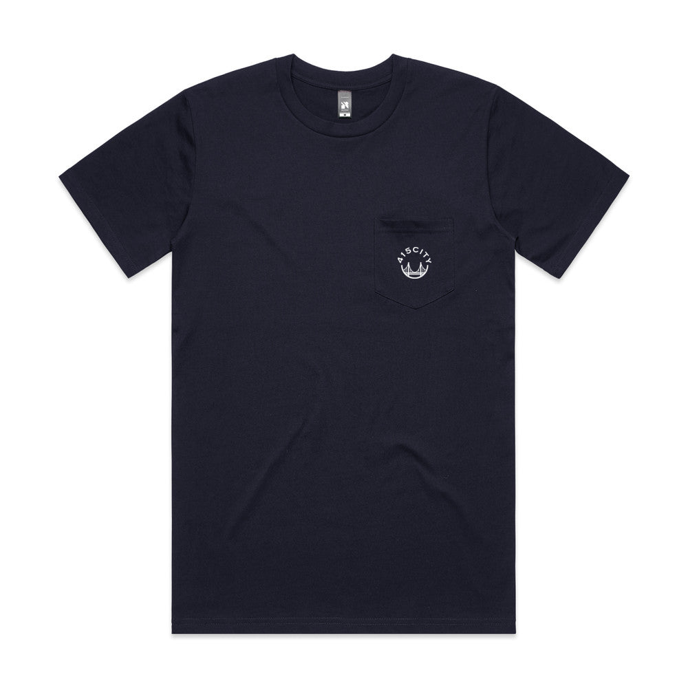 Men's Navy/White Small Logo Pocket Tee