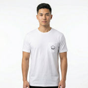 Men's White/Black Small Logo Pocket Tee