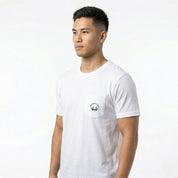 Men's White/Black Small Logo Pocket Tee