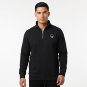 Men's Black/White Small Logo Half Zip Sweatshirt