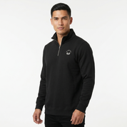 Men's Black/White Small Logo Half Zip Sweatshirt