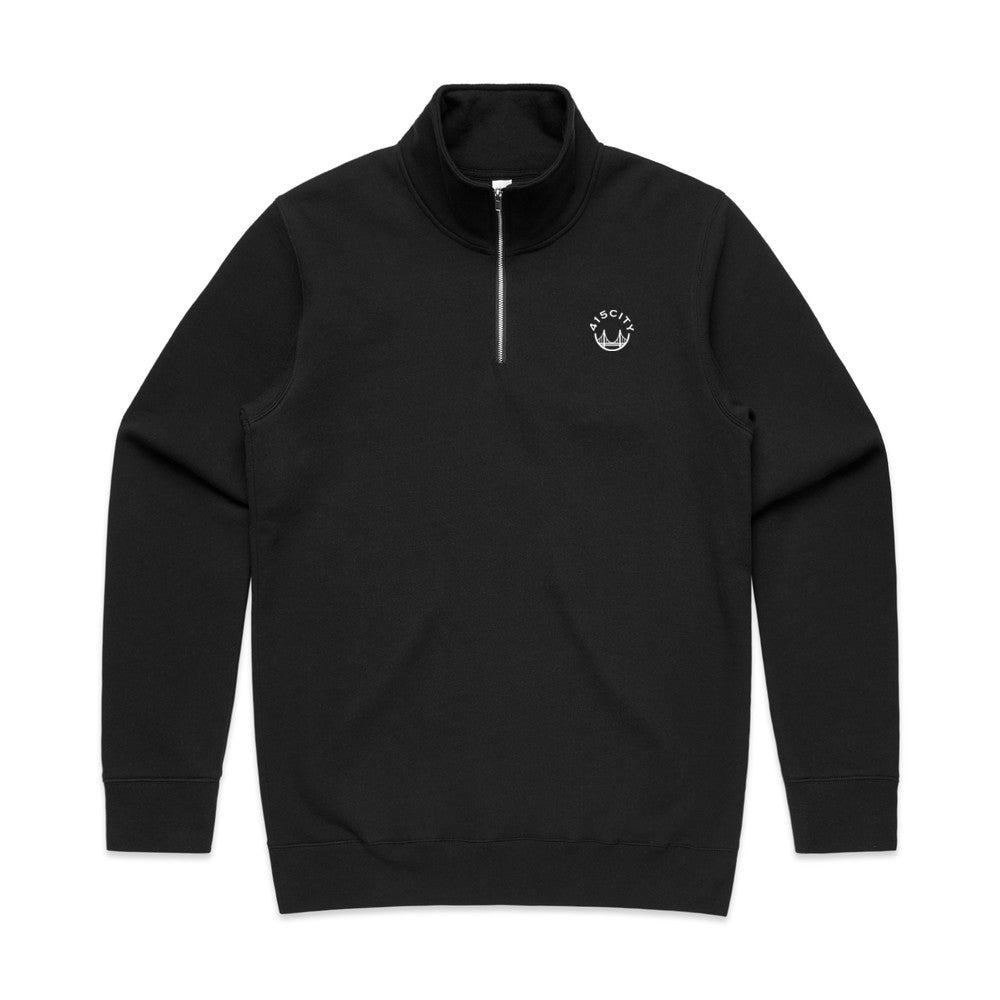 Men's Black/White Small Logo Half Zip Sweatshirt