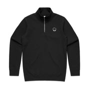 Men's Black/White Small Logo Half Zip Sweatshirt