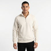 Men's Ecru/White Small Logo Half Zip Sweatshirt