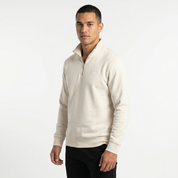 Men's Ecru/White Small Logo Half Zip Sweatshirt