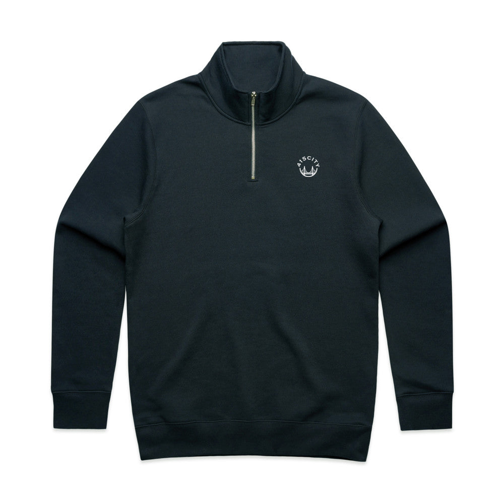 Men's Navy/White Small Logo Half Zip Sweatshirt