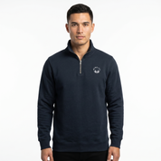 Men's Navy/White Small Logo Half Zip Sweatshirt