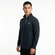 Men's Navy/White Small Logo Half Zip Sweatshirt