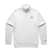 Men's White Heather/Black Small Logo Half Zip Sweatshirt