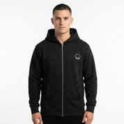 Men's Black/White Heavy Zip Hoodie