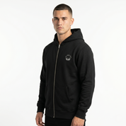 Men's Black/White Heavy Zip Hoodie