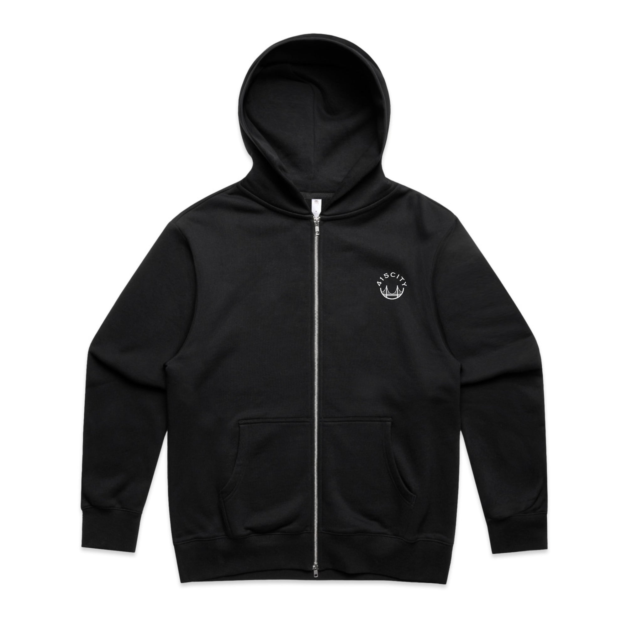 Men's Black/White Heavy Zip Hoodie