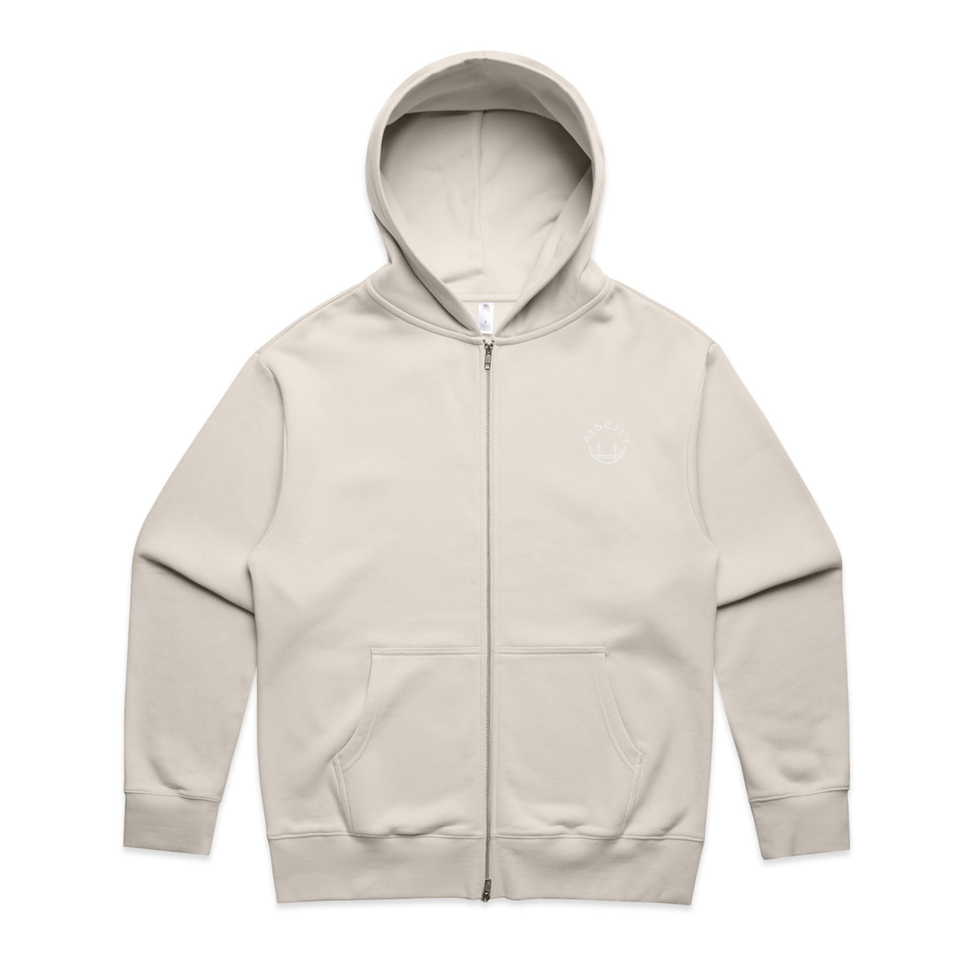 Men's Bone/White Heavy Zip Hoodie