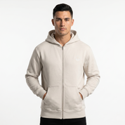 Men's Bone/White Heavy Zip Hoodie