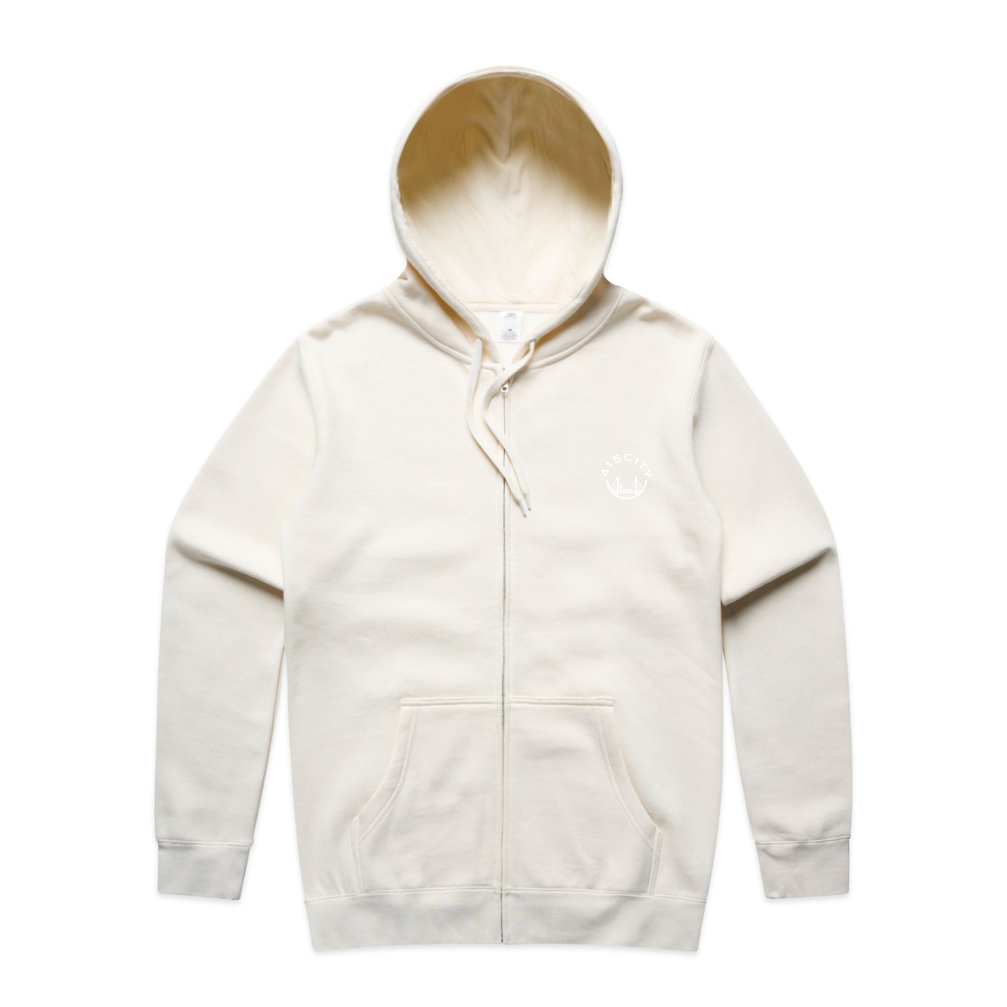 Men's Ecru/White Zip Hoodie
