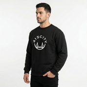 Men's Black/White Heavy Crewneck